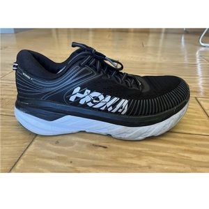 Hoka One One Womens Bondi 7  Black Running Shoes Sneakers - US Sz 7